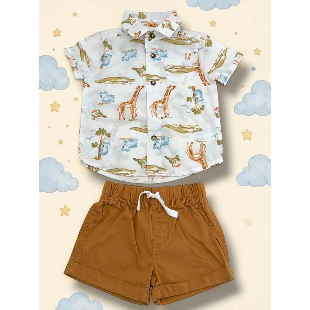Carter's Just One You Safari Animal Print Shirt and Shorts Set 6M